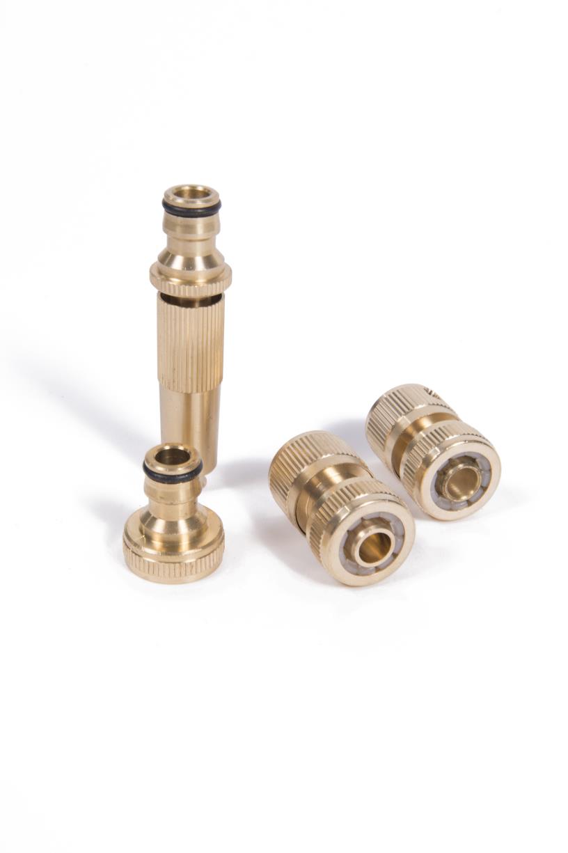 Waterkoppelset 4 dlg messing