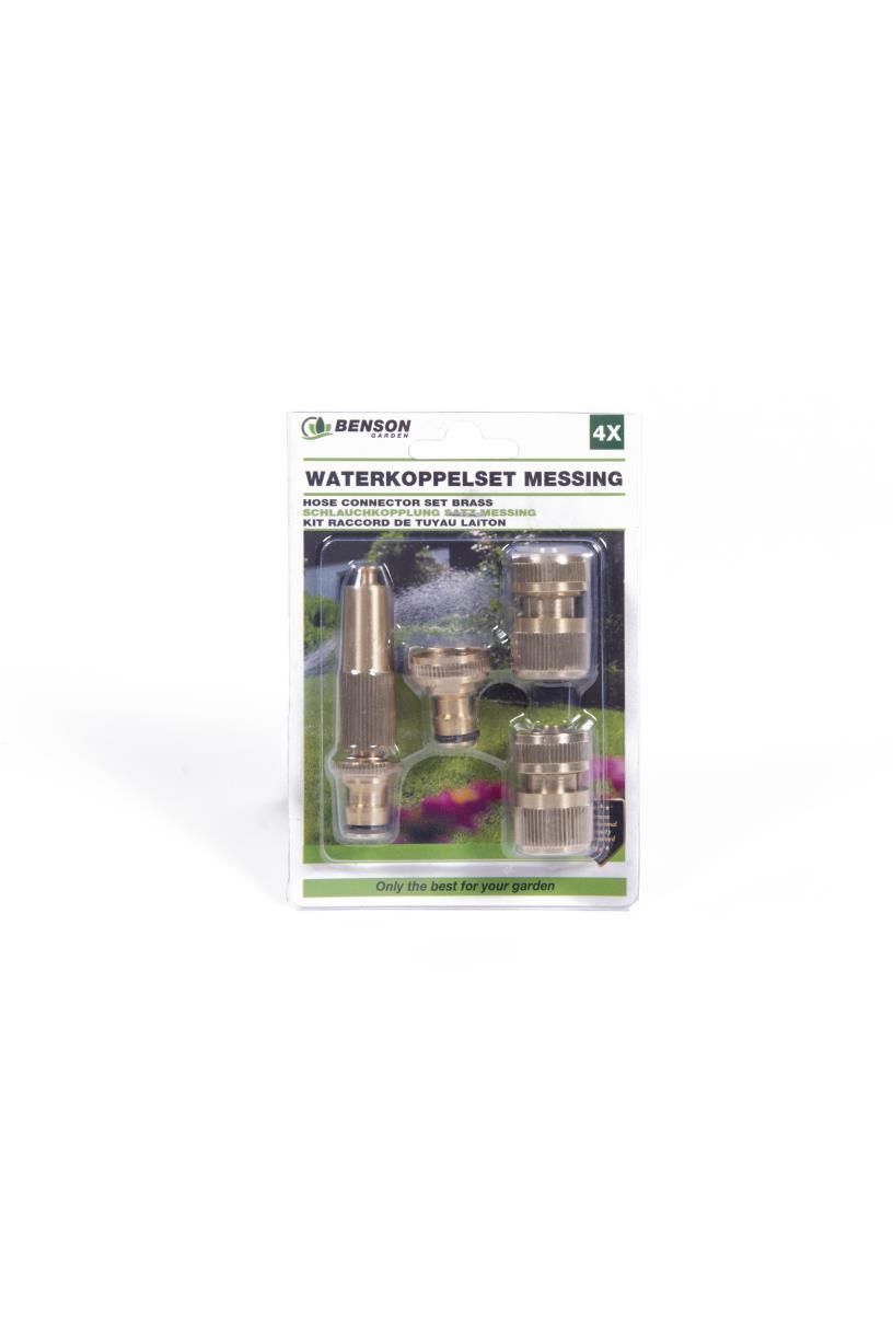 Waterkoppelset 4 dlg messing