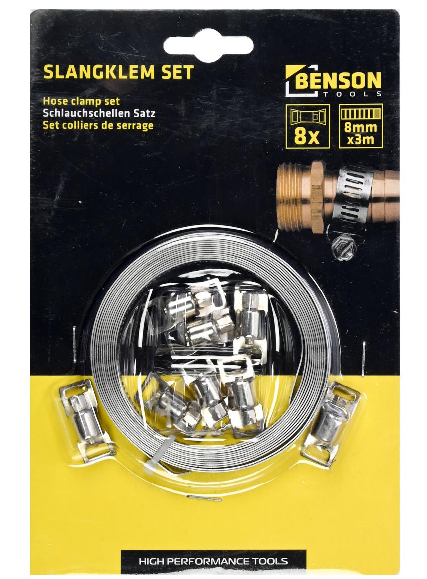 Schlauchschellen-Set universal 8 mm x 3 m 9-tlg