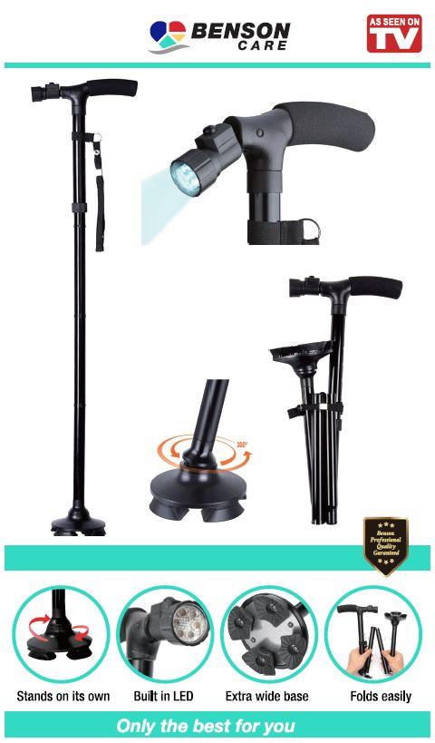 Walking cane easy ergo + LED