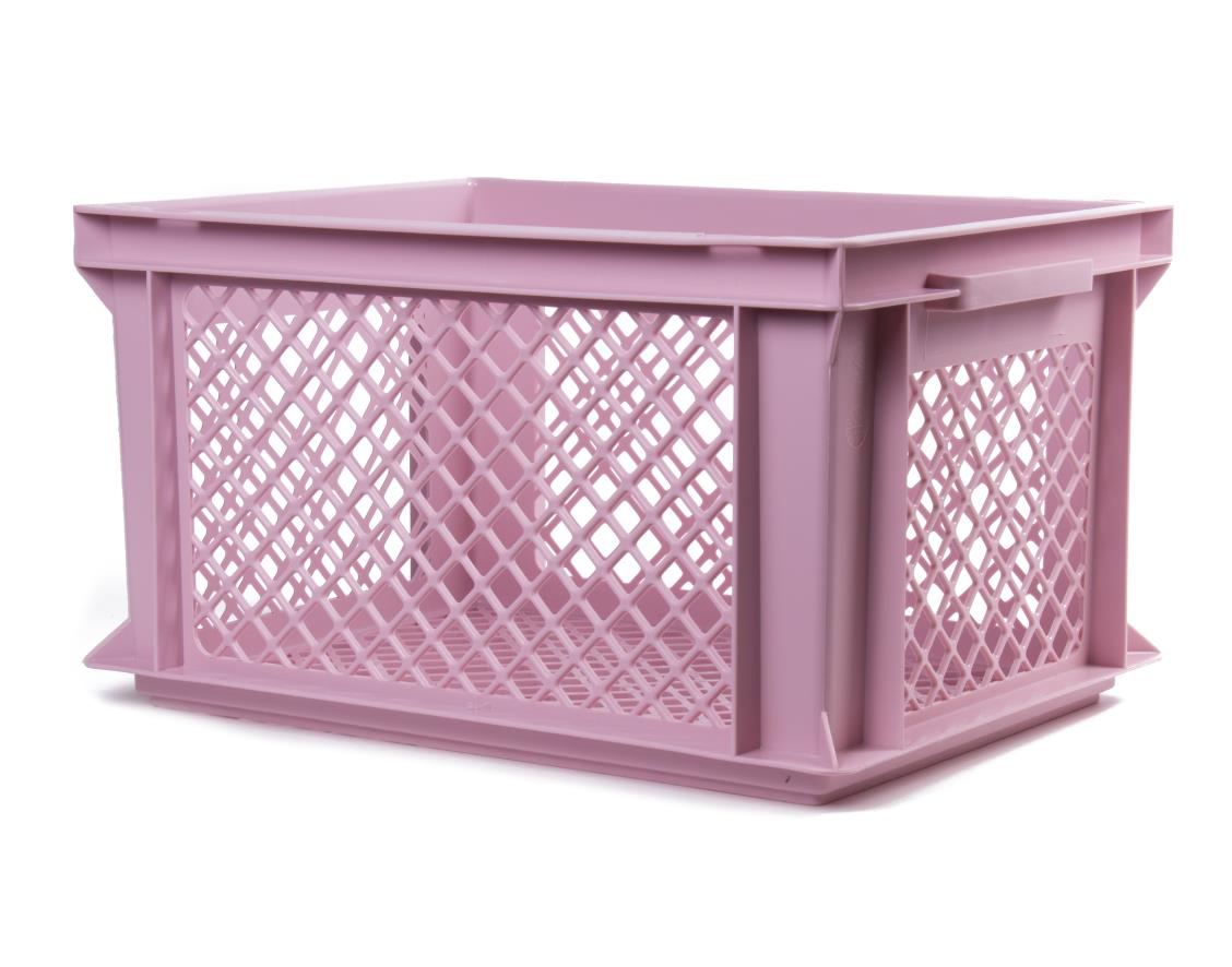 Bicycle crate plastic 40 x 30 x 22 cm pink
