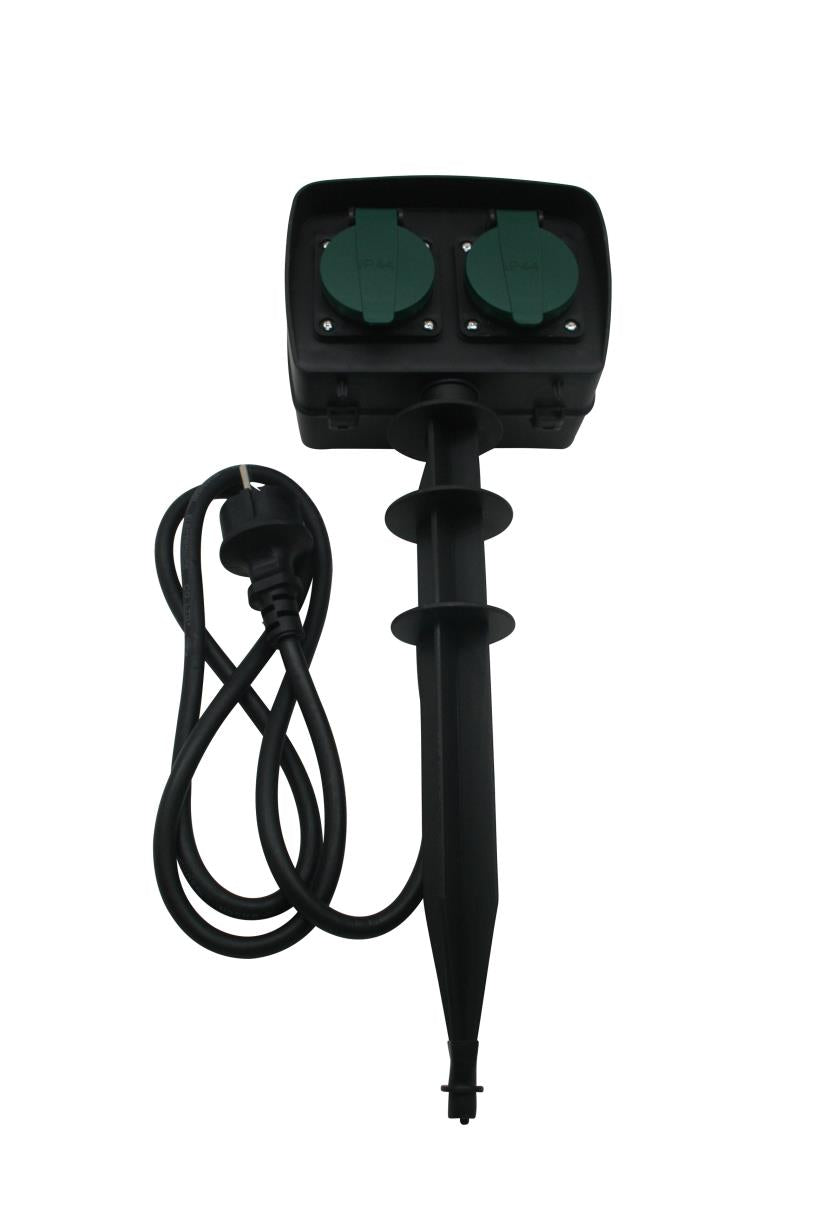 Garden socket on spike with timer 1,5 m