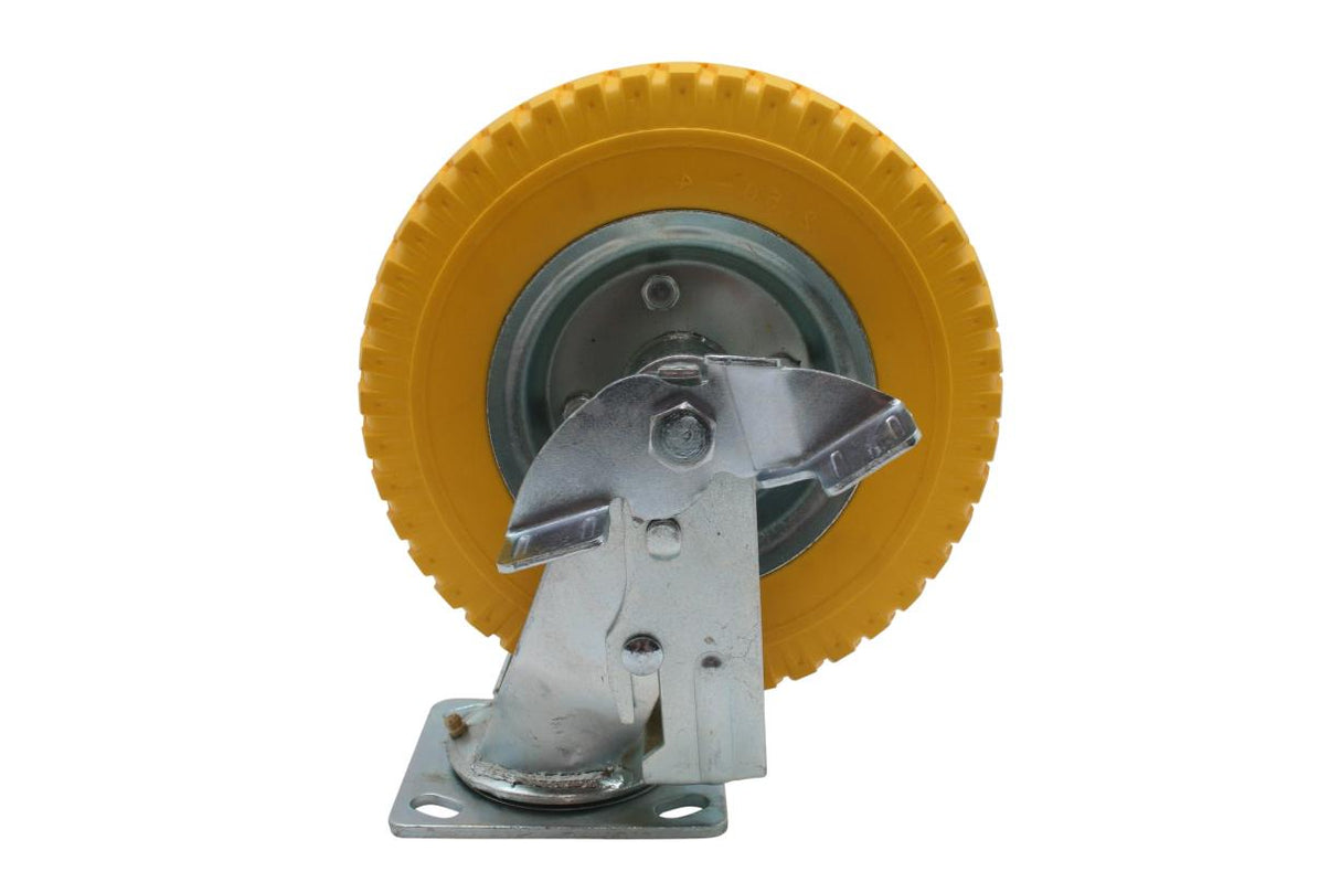 Roulette pivotante + pneu PU 8" + freins 2.50-4"
