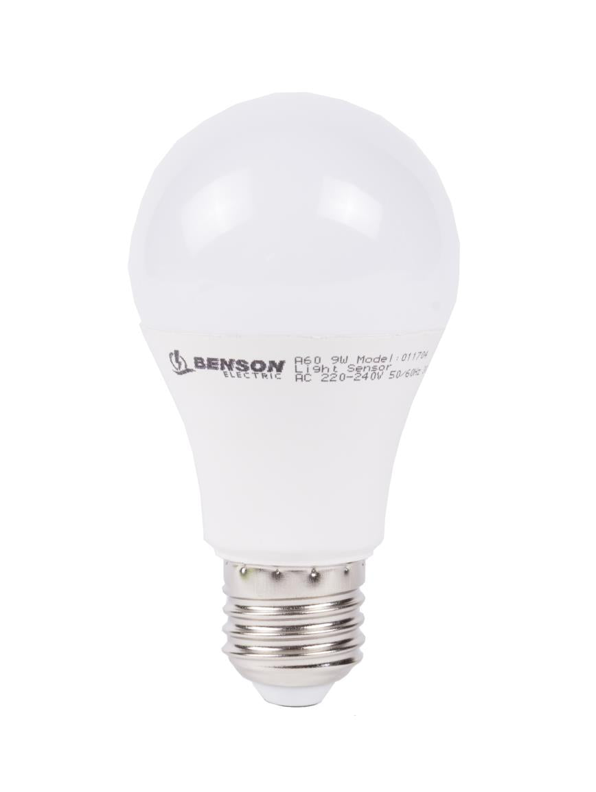 LED bulb E27 A60 9W + day/night sensor warm white