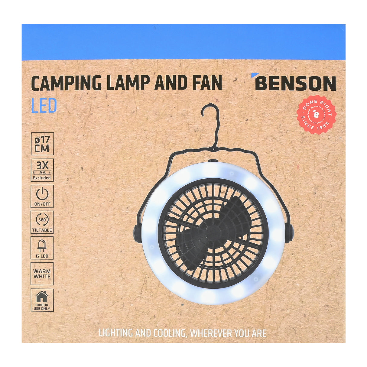 LED-Campinglampe und Ventilator
