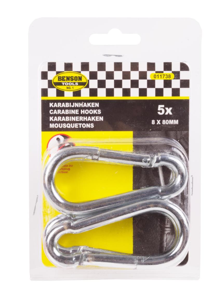 Set de mousquetons 5 pcs 8 x 80 mm