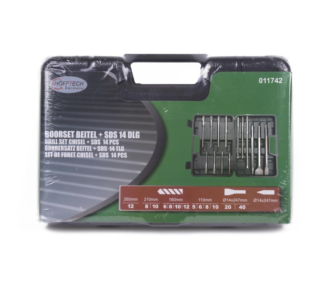 Drill set chisel + SDS 14 pcs