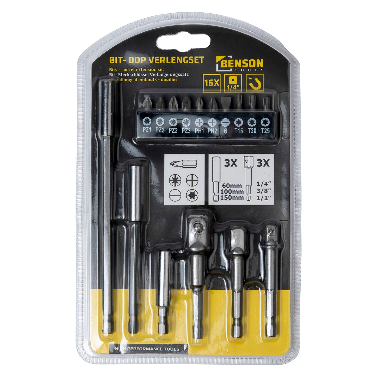 Bits - socket extension set 16 pcs