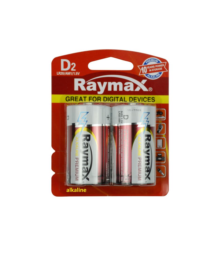 Raymax batterij d/LR20 2 dlg alkaline