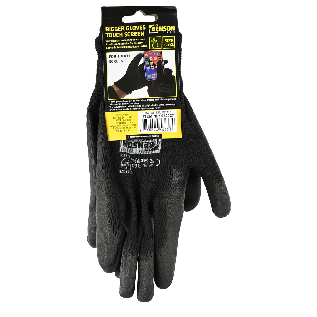 Werkhandschoen touch screen maat 10 (XL)