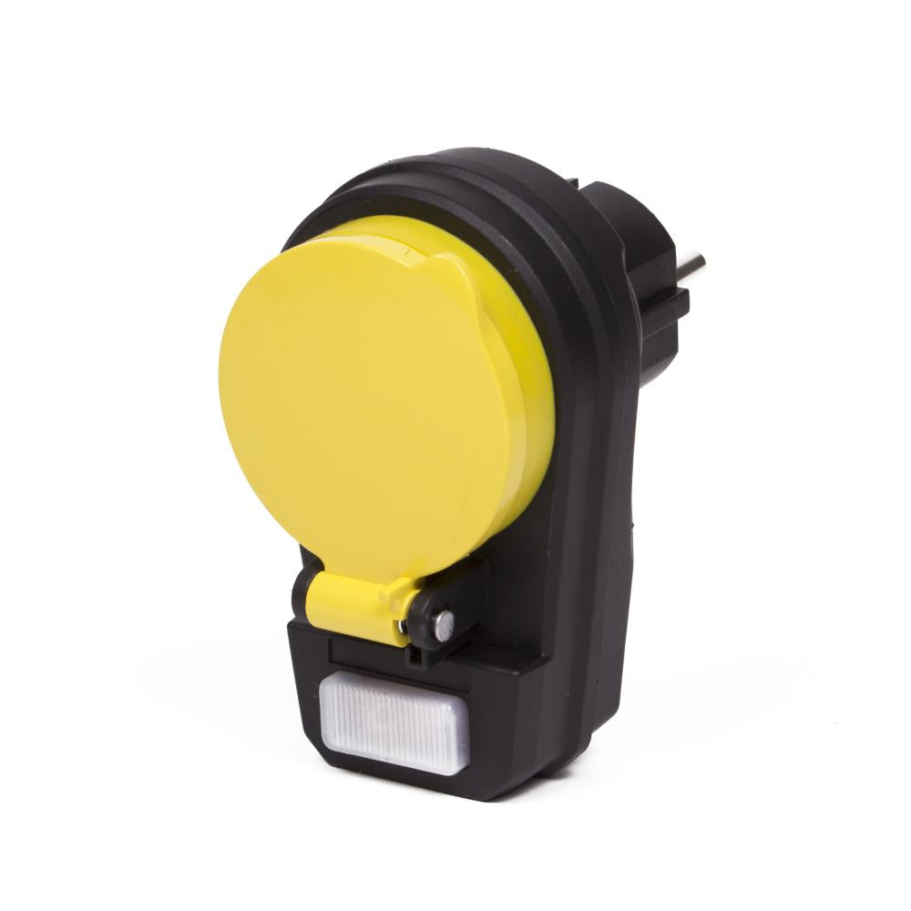 Power point + earth + switch IP44 with flap