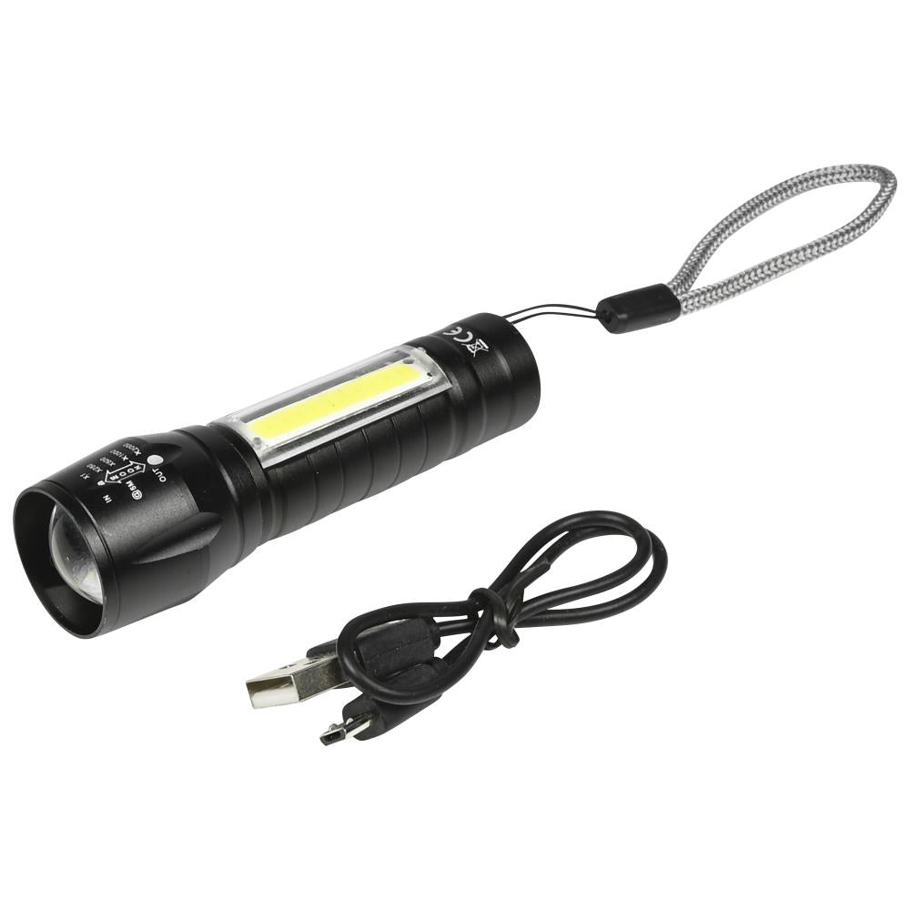 Lampe de poche tactique COB 2-en-1 rechargeable