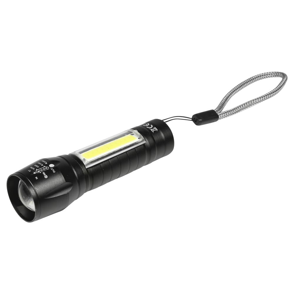 Lampe de poche tactique COB 2-en-1 rechargeable