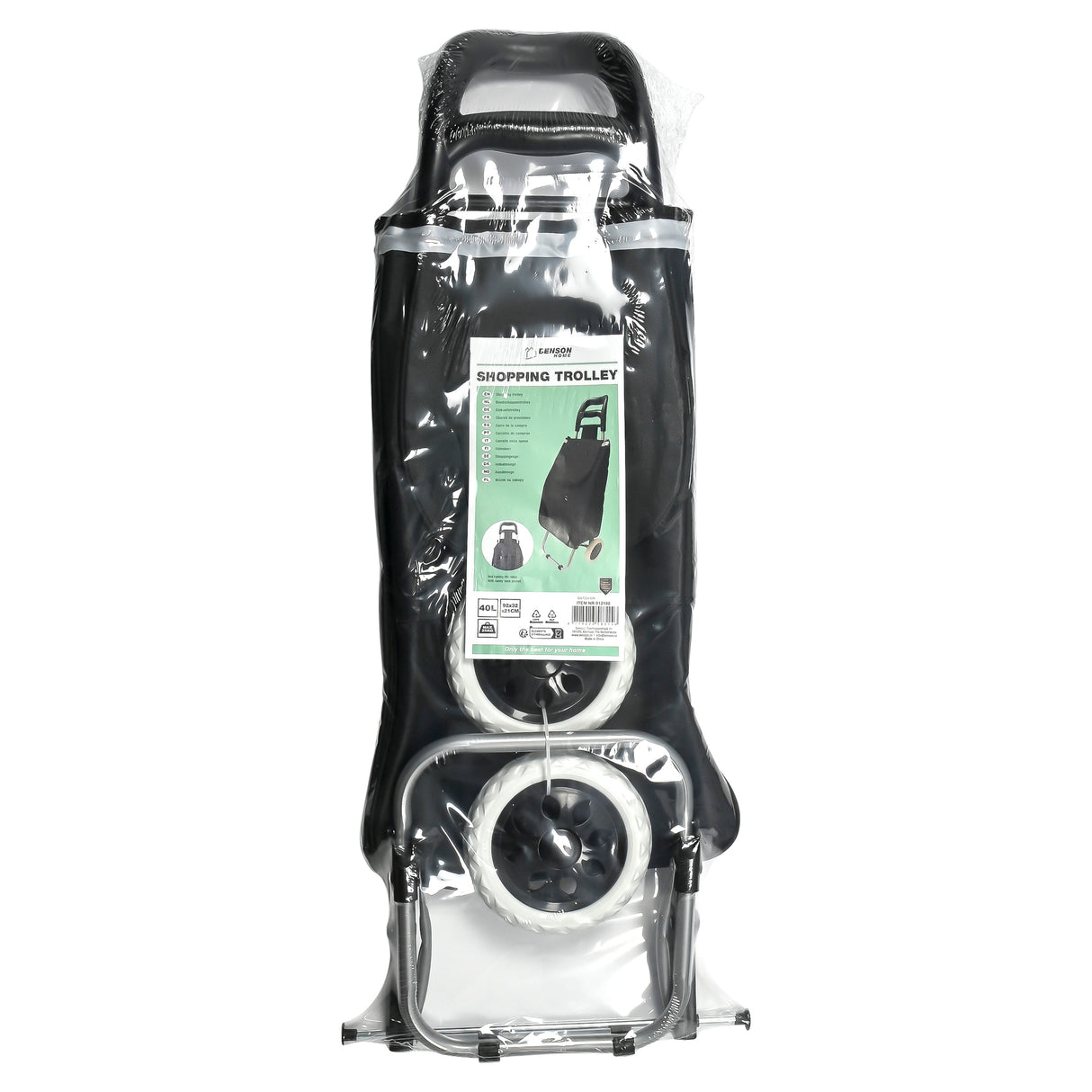Shopping trolley 92 x 32 x 21 cm black