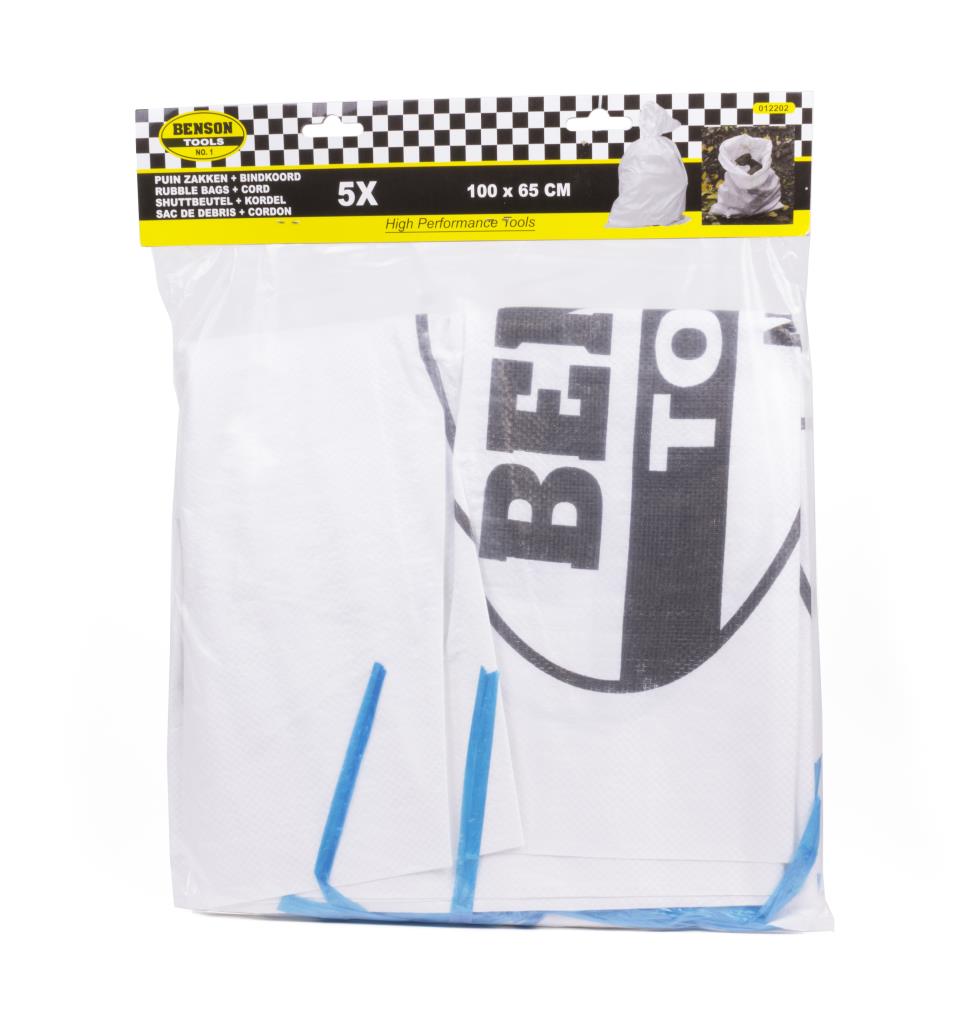 Sac de debris avec cordon 65 x 100 cm 5 pcs