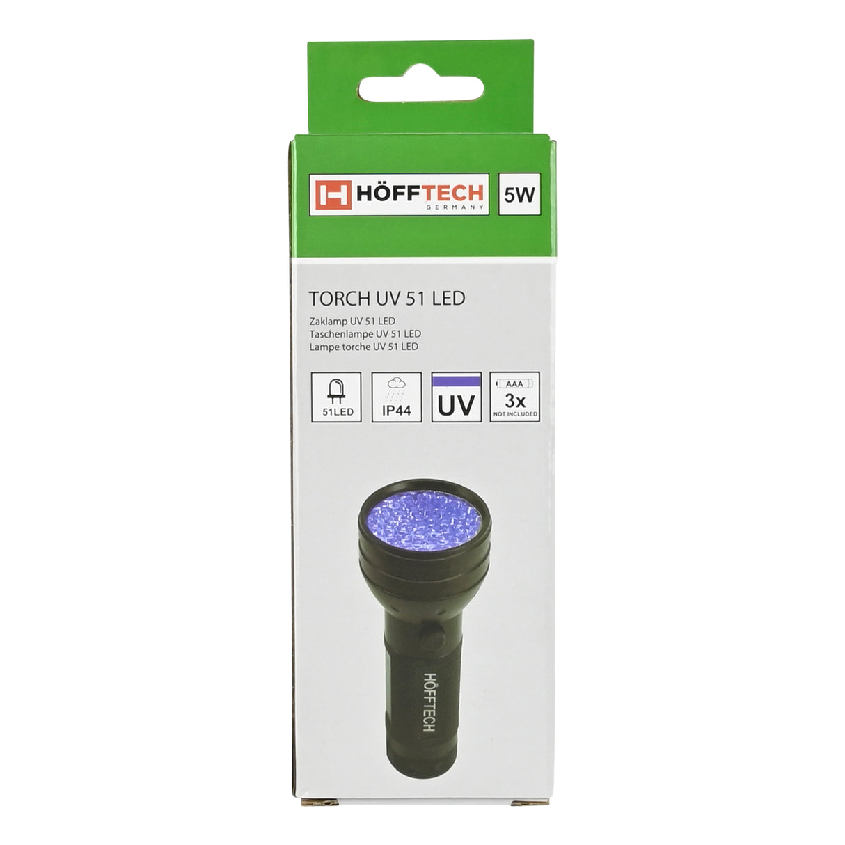 Flashlight UV 51 LED alu profi
