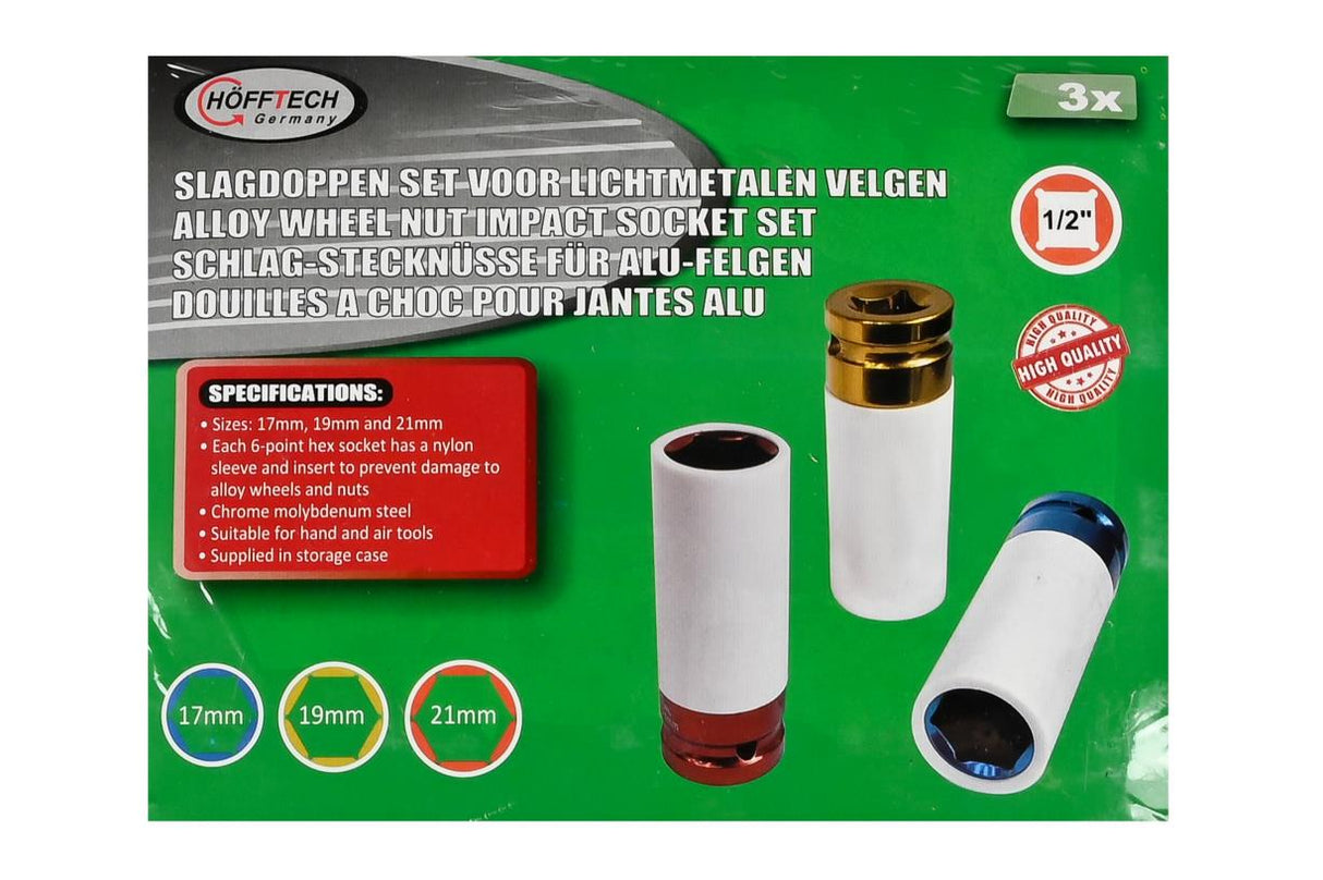 Slagdoppen set voor lichtmetalen velgen 3 dlg