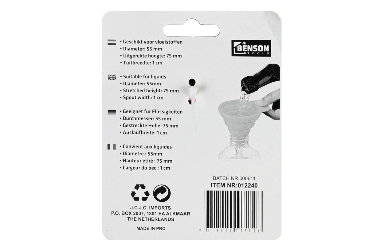 Entonnoir pliable silicone