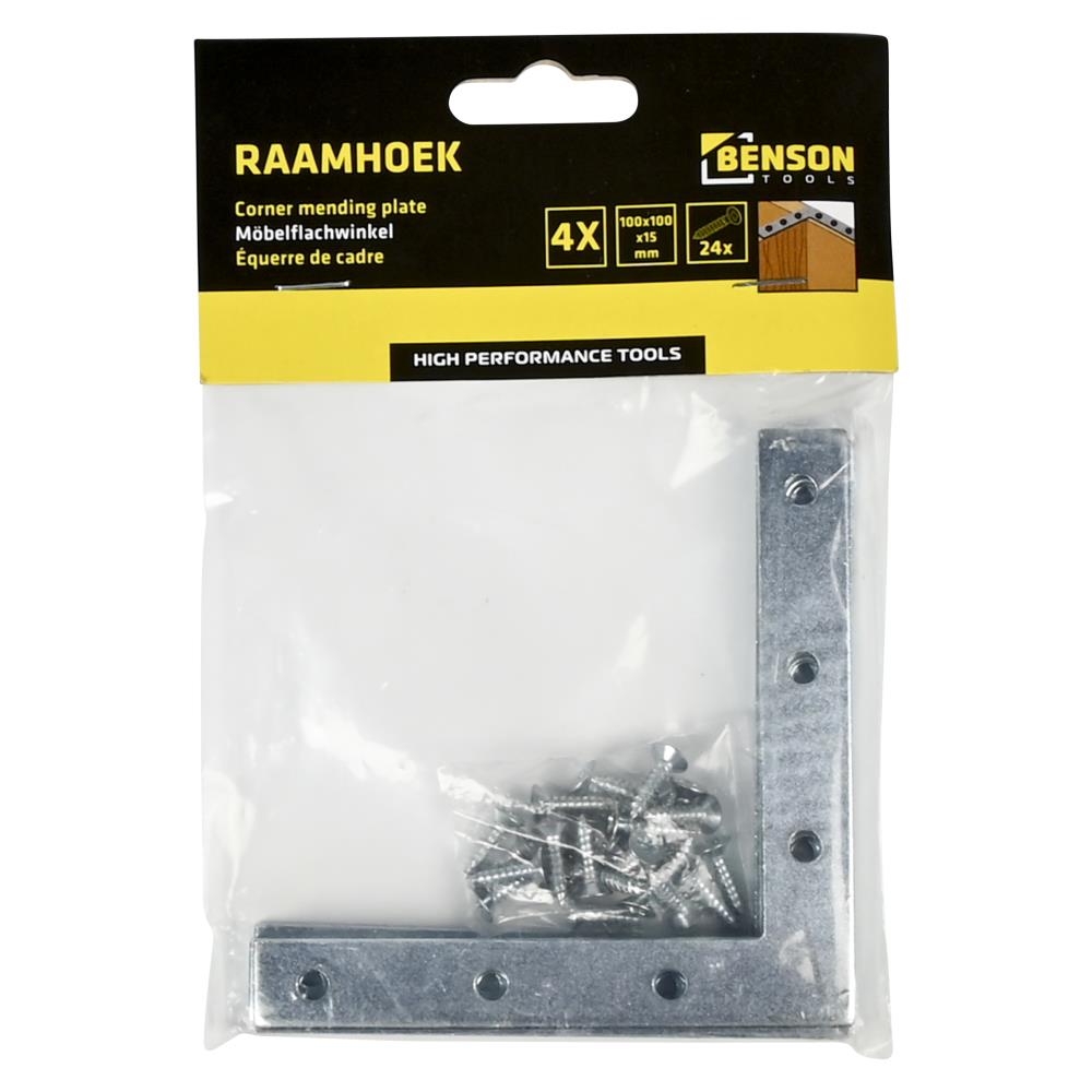 Corner mending plate 4 pcs 100 x 100 x 15 mm