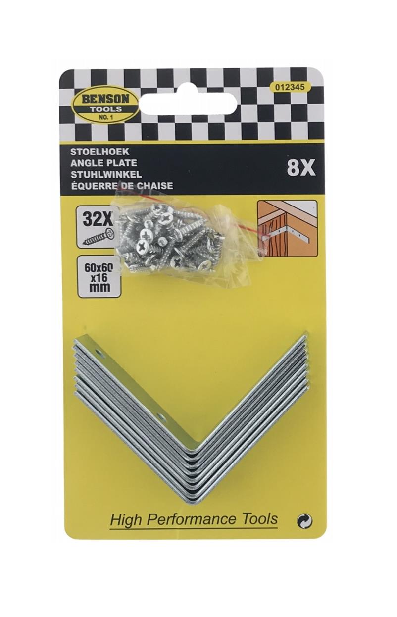 Hardware angle plate 8 pcs 60 x 60 x 16 mm