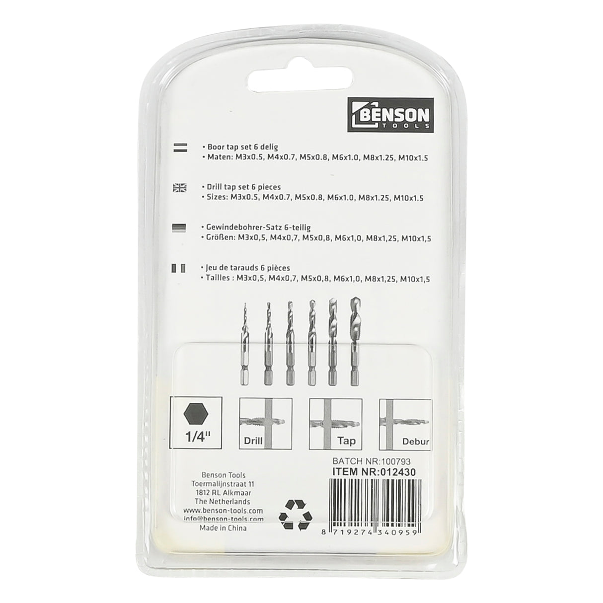 Boor tap set 6 dlg