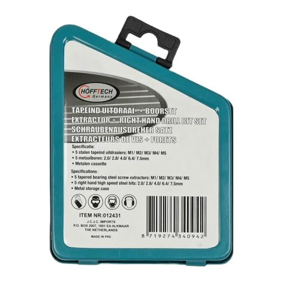 Extracteurs de vis + forets 10 pcs