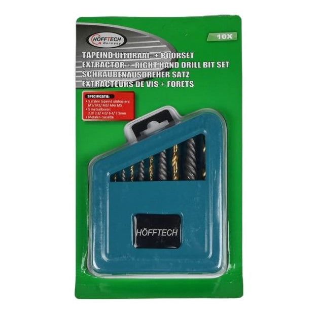 Extracteurs de vis + forets 10 pcs