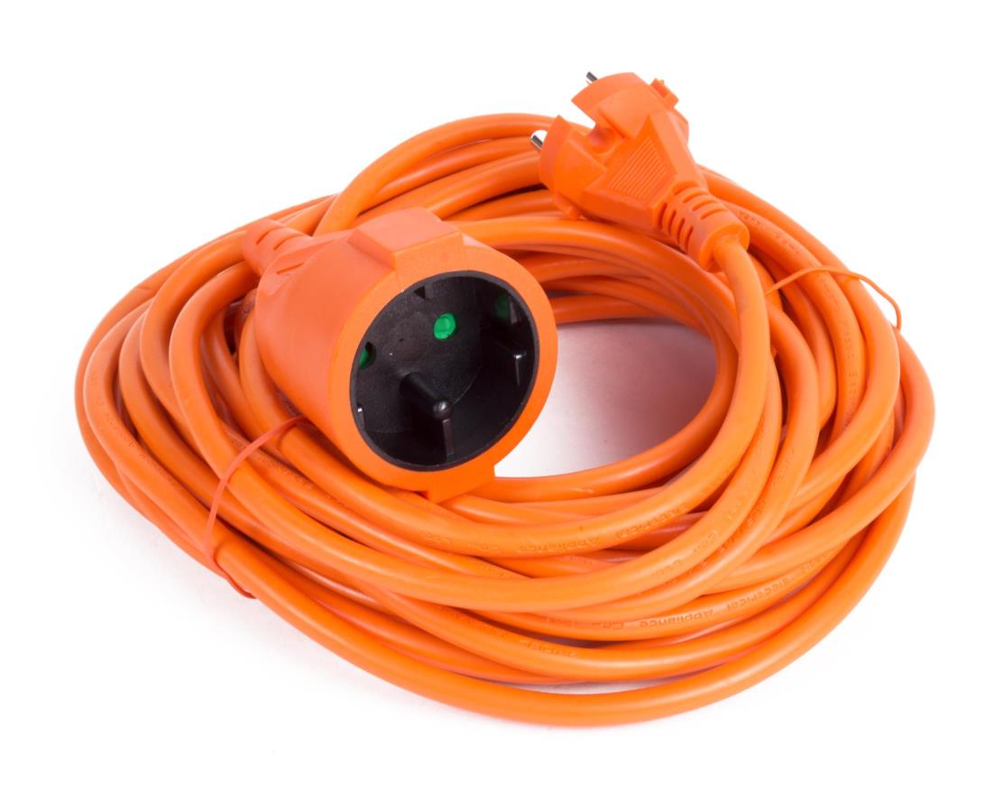 Extension lead 2X1.5 10 m orange