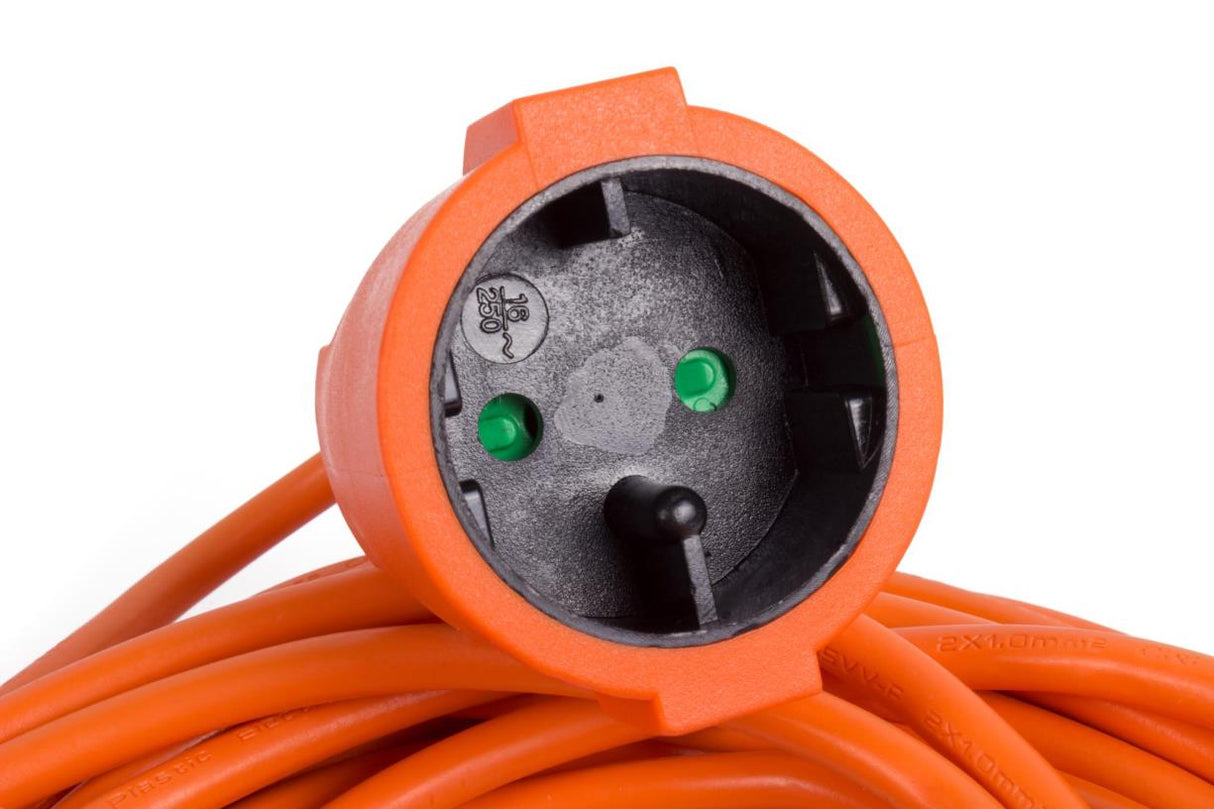Extension lead 2X1.5 10 m orange