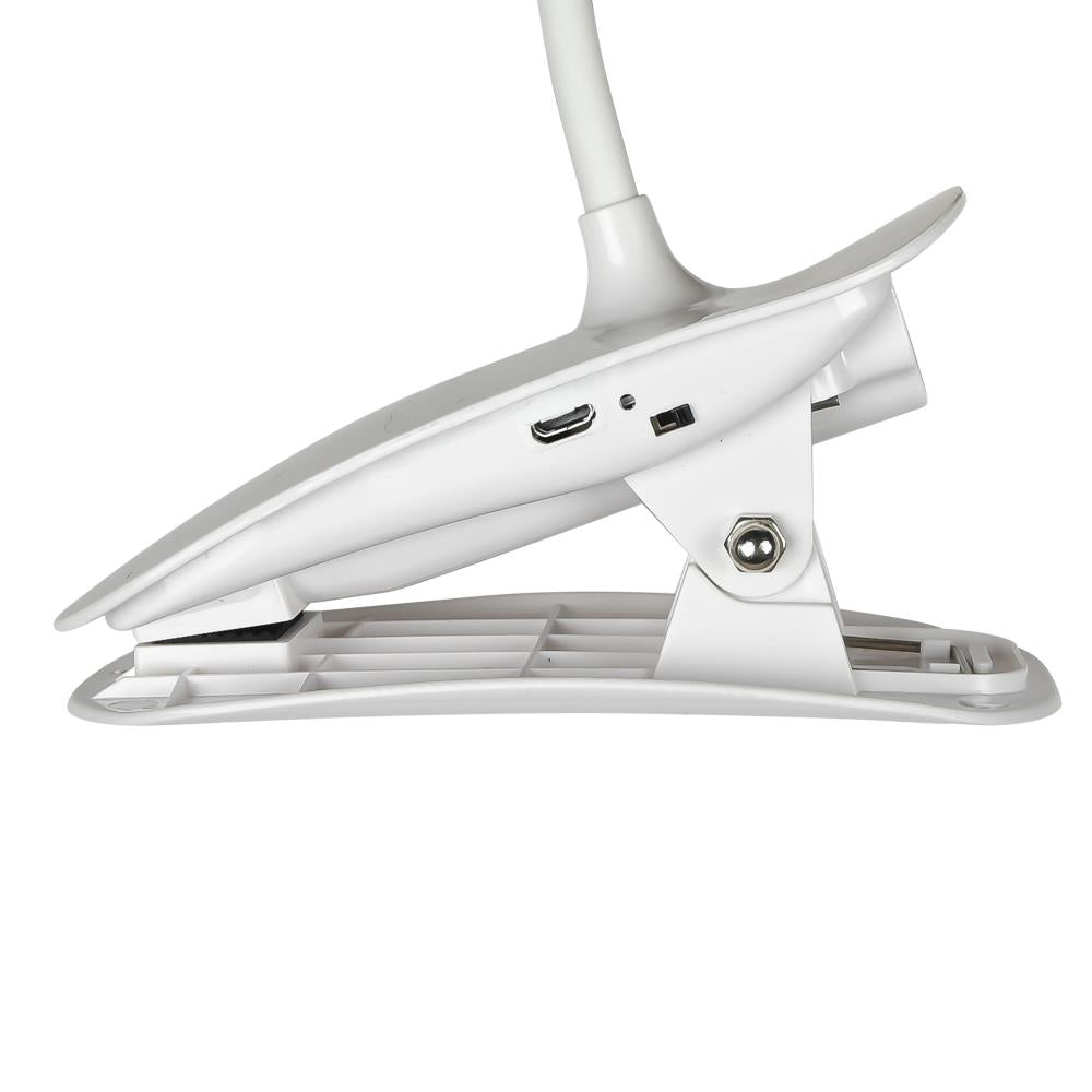 LED klemlamp 3W oplaadbaar + dimbaar