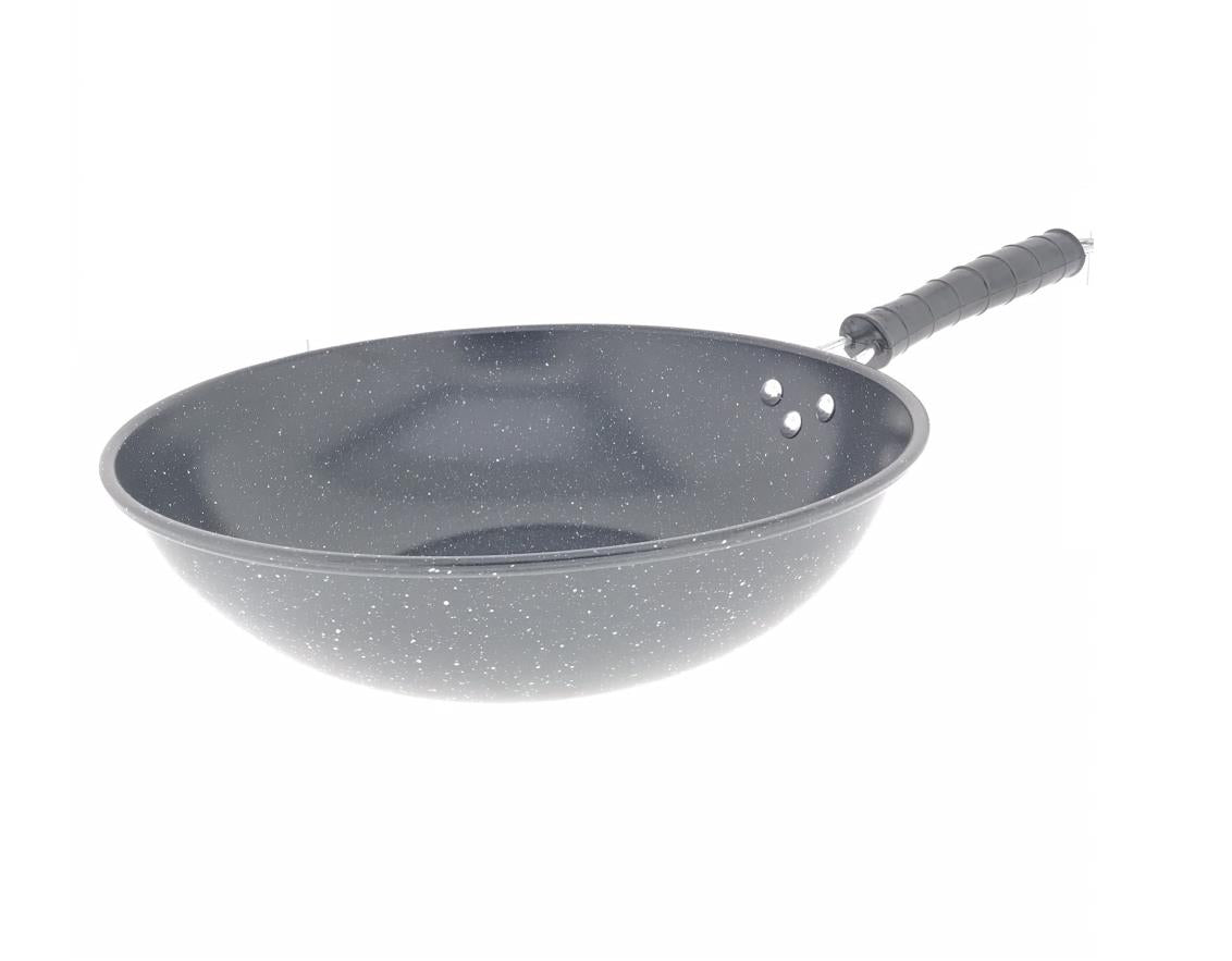 Wok pan 30 cm marble non stick coating