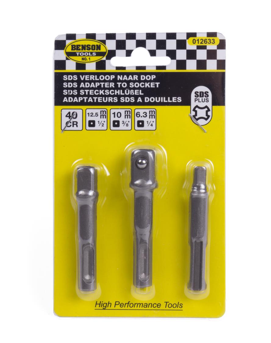 SDS+ adapter to socket 1/4-3/8-1/2"