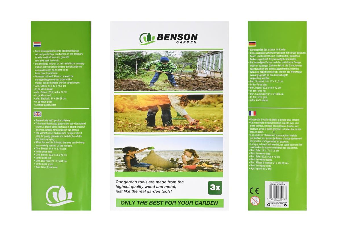 Tuingereedschap set 3 dlg met steel kind