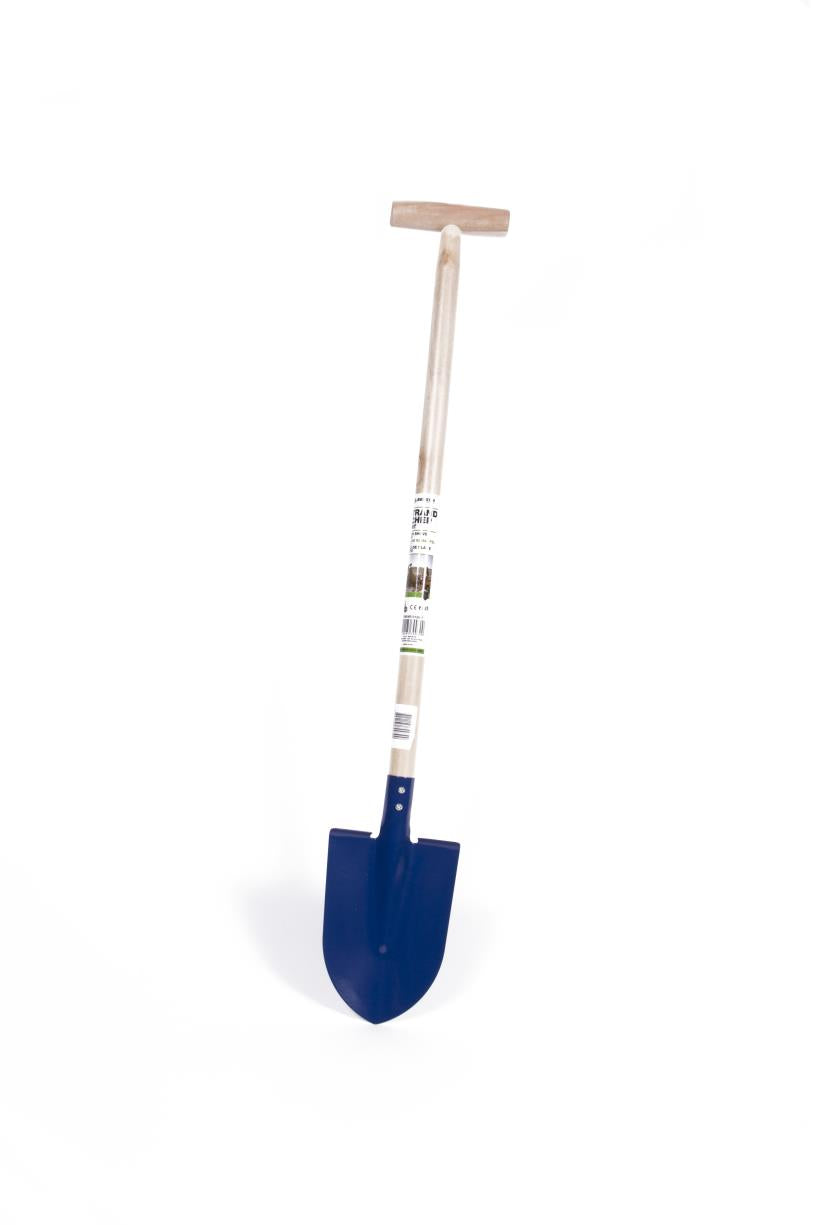 Beach shovel point with t-handle