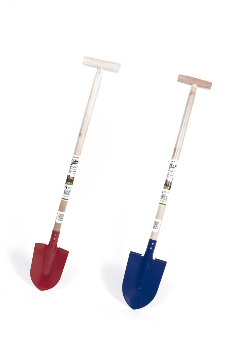 Beach shovel point with t-handle