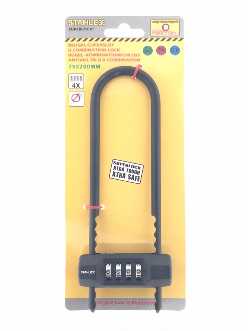 U combination lock 75 x 200 mm