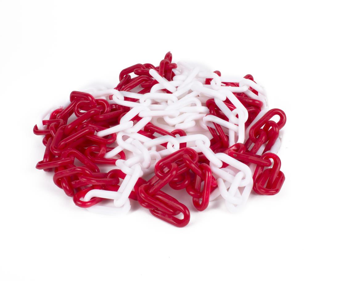 Afzet/ veiligheidsketting 5 mtr rood wit