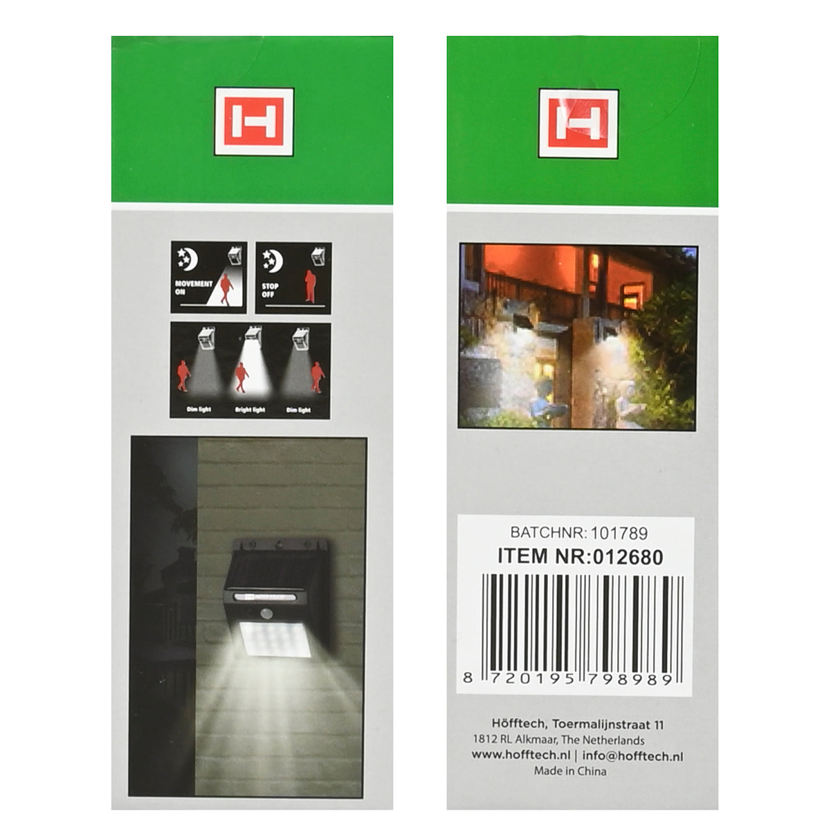 Wandlamp solar LED + pir sensor IP65