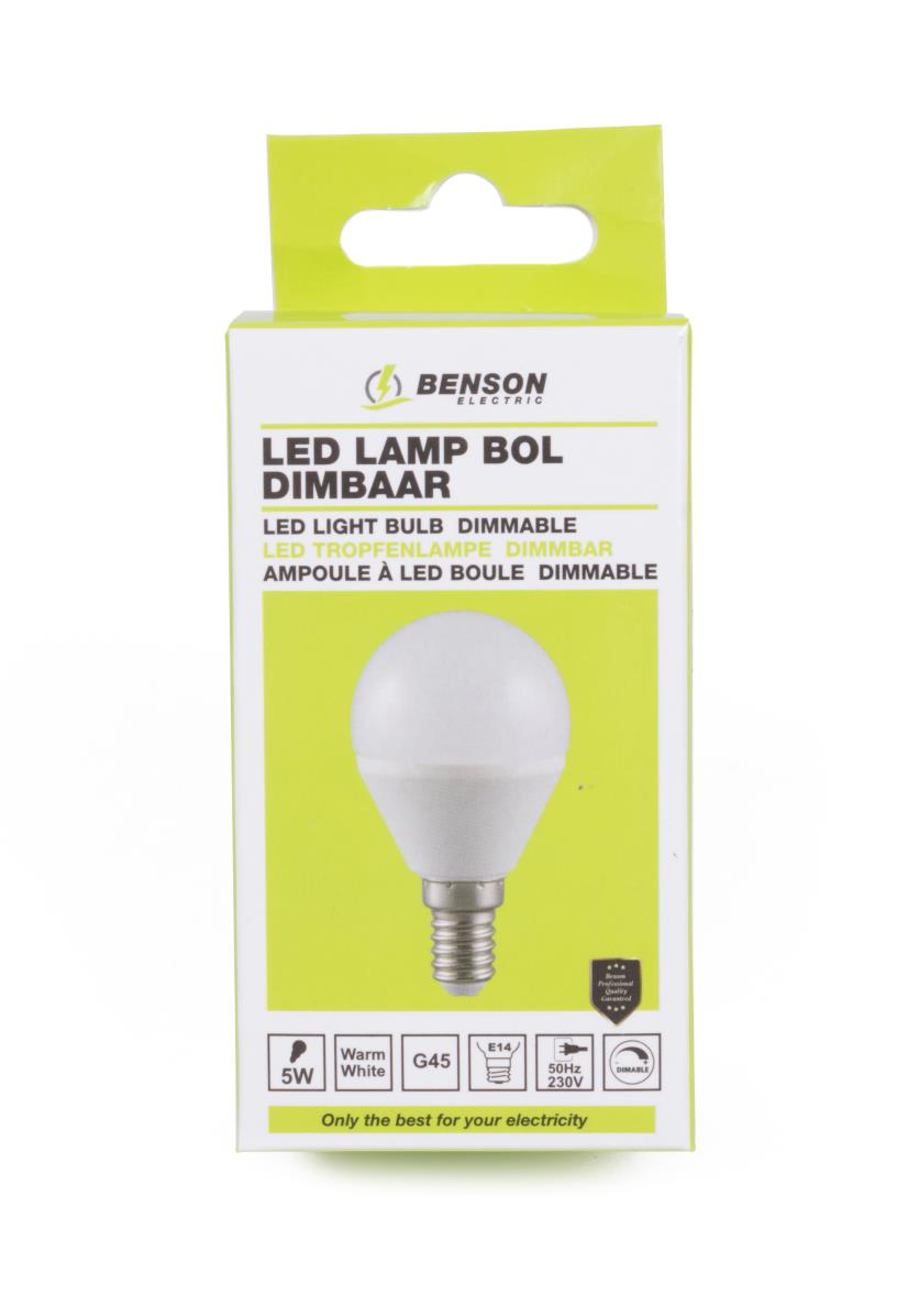 LED lamp bol G45 5W E14 dimbaar