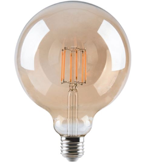 LED lamp globe filament G125 4W E27 amber dimbaar