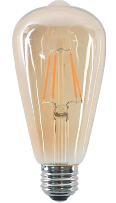 LED lamp retro filament st64 4W E27 amber dimbaar