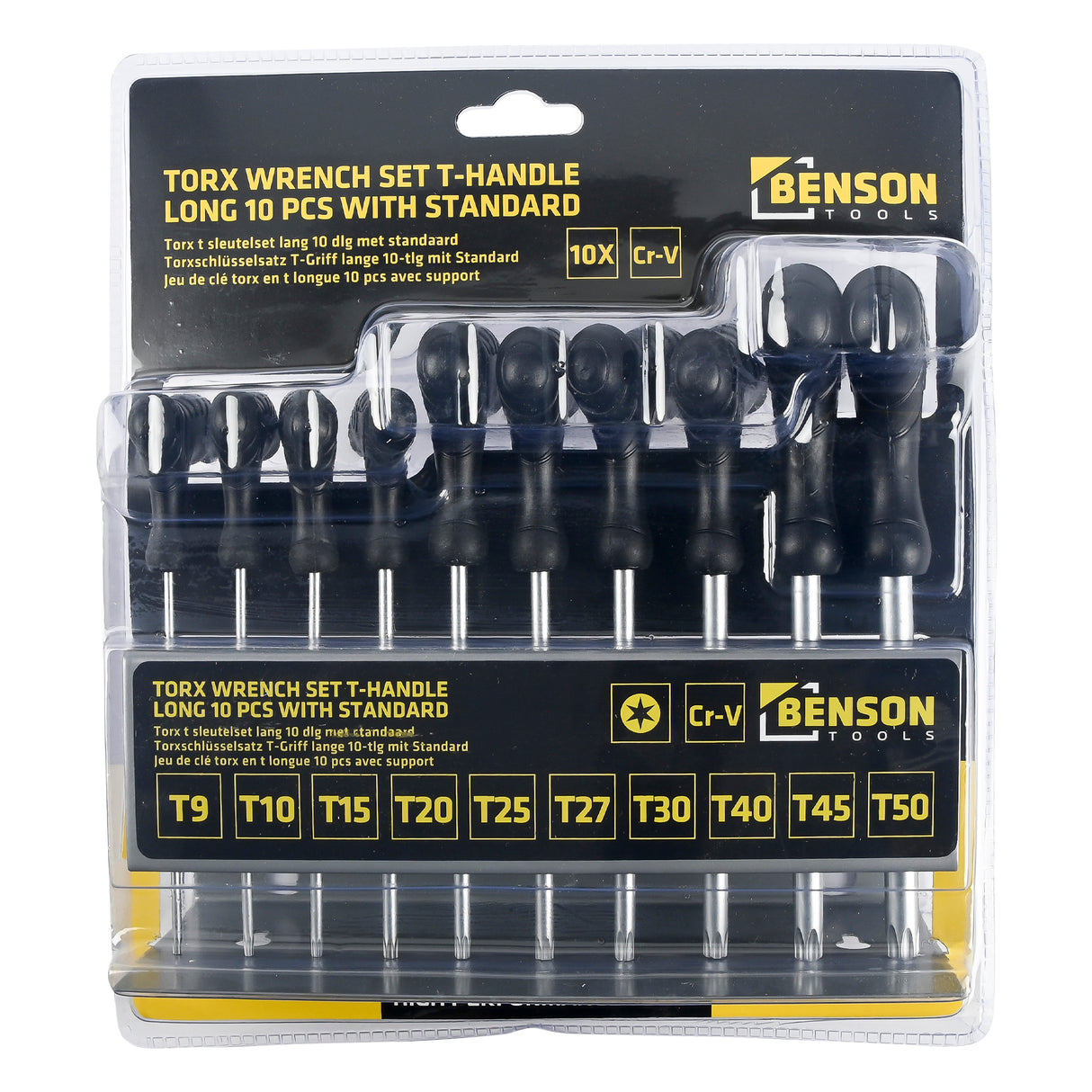 Torx t sleutelset lang 10 dlg met standaard