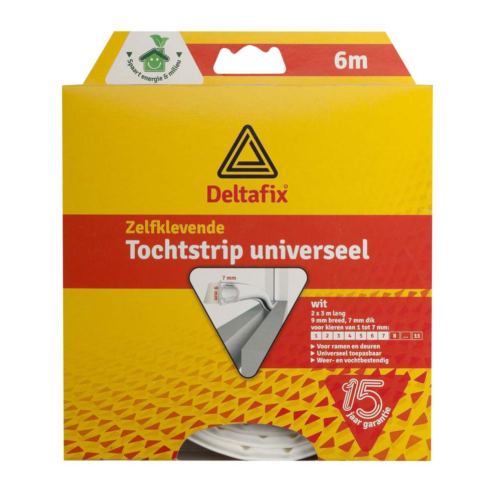 Deltafix Draught excl o-profile silicon 9 x 7 mm 1-7 mm 2 x 3 m white