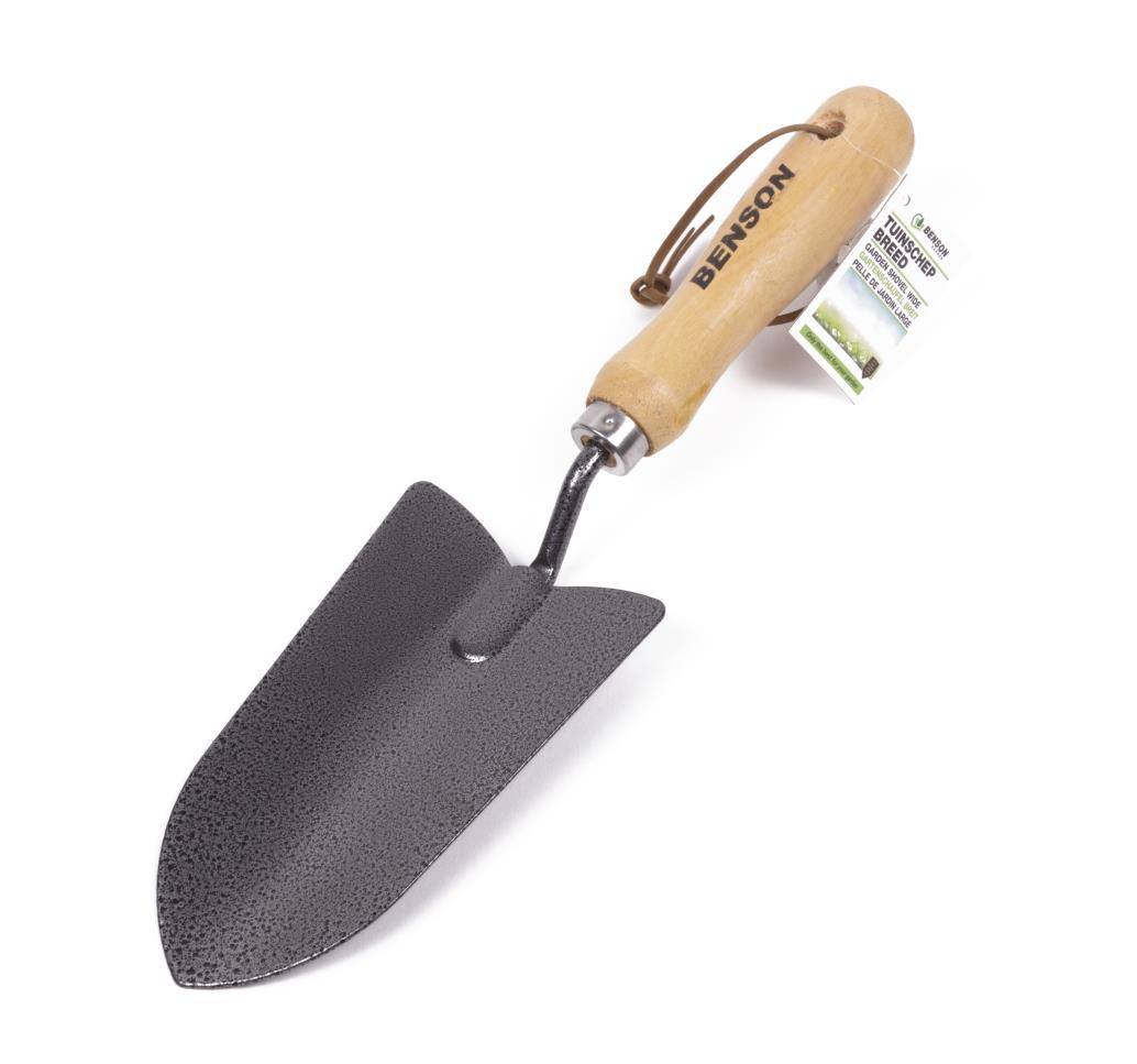 Pelle de jardin large manche en bois