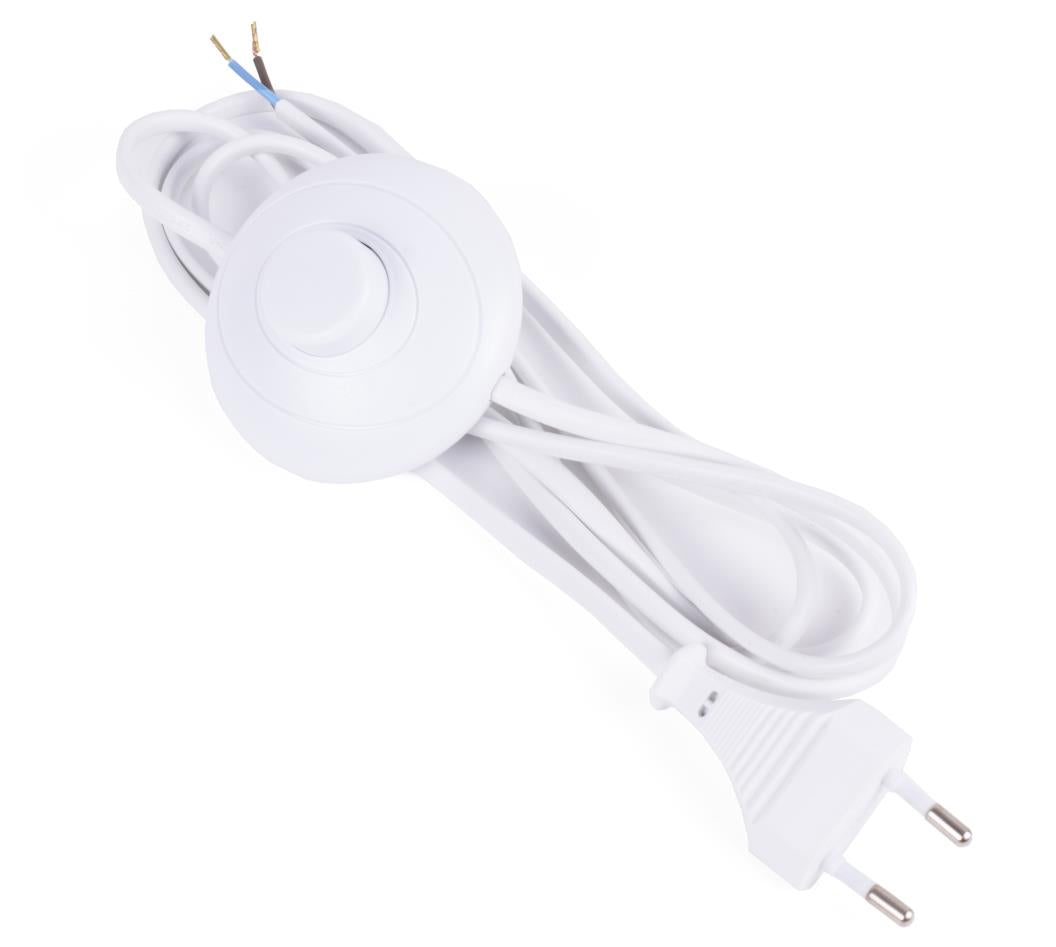 Power cable + connector + footswitch 2 m white