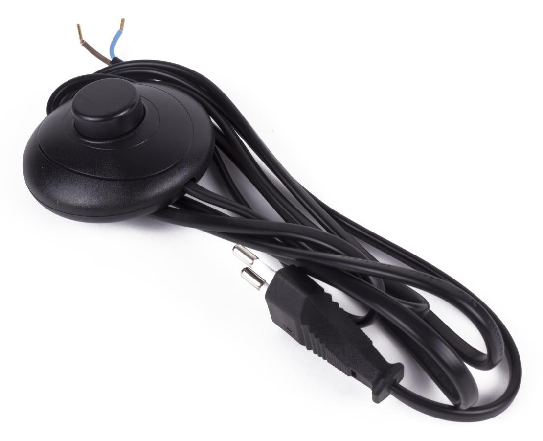 Power cable + connector + footswitch 2 m black