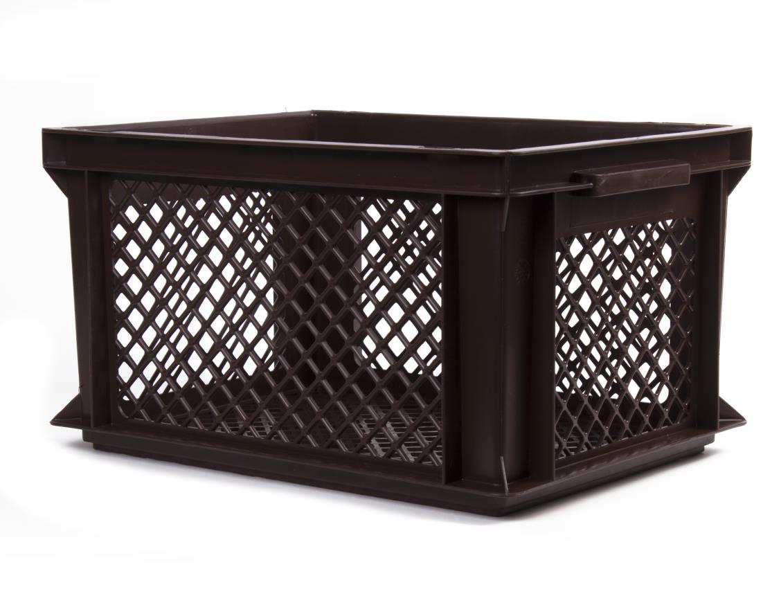 Bicycle crate plastic 40 x 30 x 22 cm brown