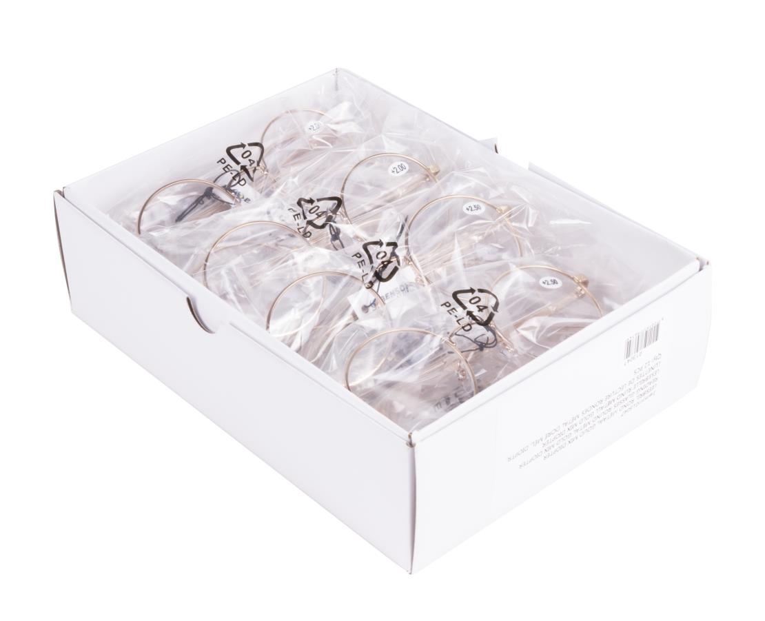 Lesebrille rund Metall Gold Mix