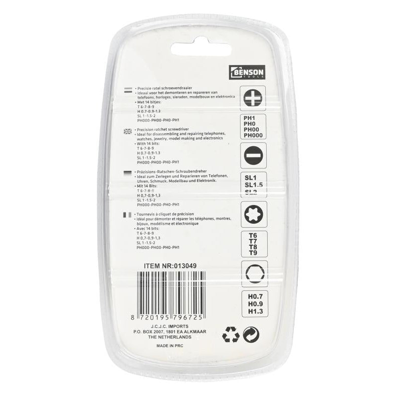 Schroevendraaier ratel precisie 14-in-1