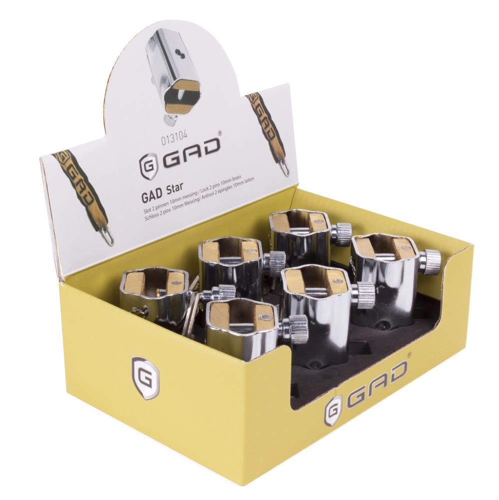 Lock GAD-star with 2 pins 10 mm brass